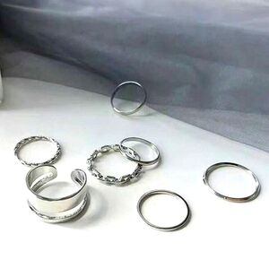 🔥NEW🔥7 Pcs Ring Set Silver Color